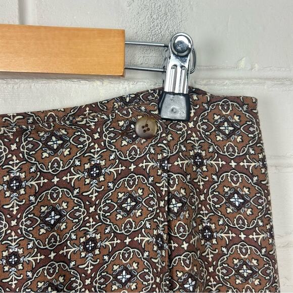 Vintage Hunt Club Brown Patterned Wrap Skirt Size 16 - Picture 5 of 7